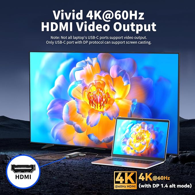 USB C to USB C Hub 10Gbps, 3 USB 3.2 Gen 2 Ports, 4K@60Hz HDMI, 100W PD - Image 5