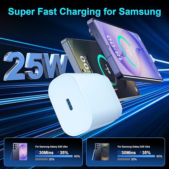 Super Fast Charger Type C, 25W USB C Wall Charger Fast Charging - Image 2