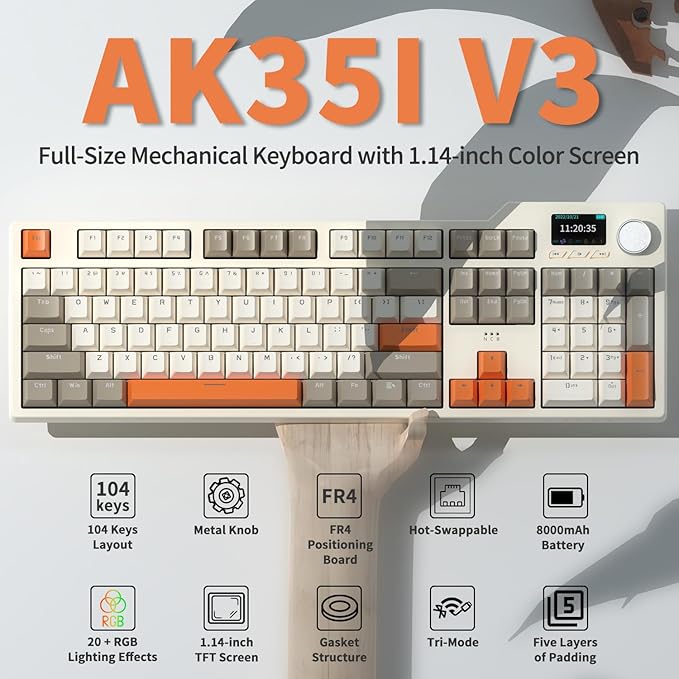 DAIDAI×AJAZZ AK35I V3 Full Size Hot Swap Mechanical Gaming Keyboard - Image 2