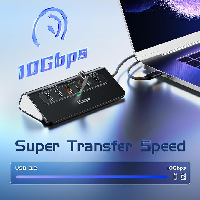 USB C Hub Ethernet, 10Gbps Laptop Docking Station 10-in-1, 4K@60Hz HDMI - Image 4