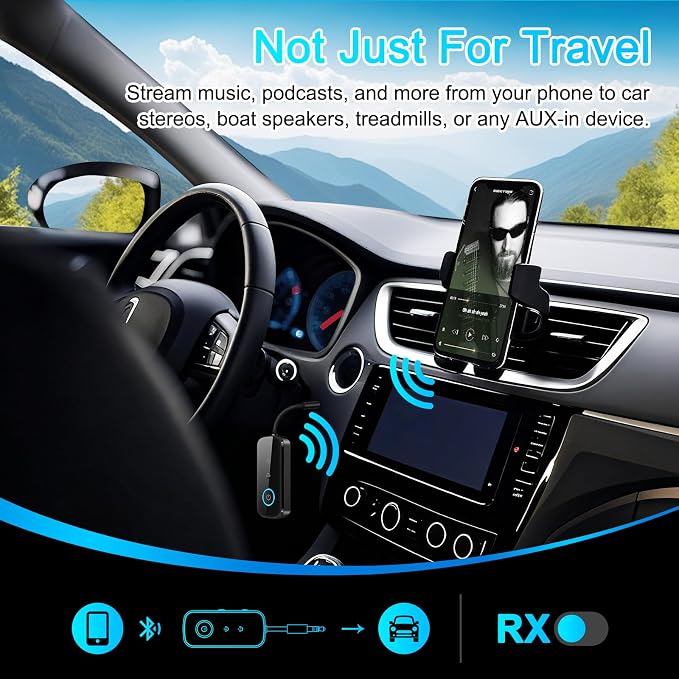 Premium Pro Bluetooth 5.4 Transmitter Receiver, Airplane Audio Adapter - Image 7