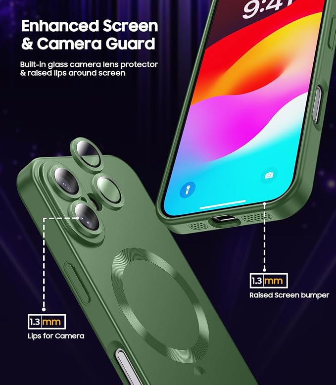 Magnetic for iPhone 16 Case Slim Soft Silicone Bumper Shockproof Metallic - Image 4
