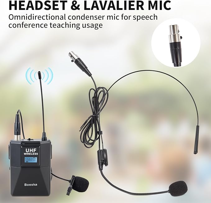 4 Channel Wireless Microphone System UHF 2 Cordless Handheld Mics and 2 - Image 5