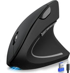 TECKNET Ergonomic Mouse, Rechargeable 2.4G+Bluetooth Vertical Mice 6 DPI by Tecknet