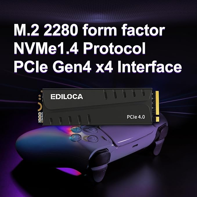 500GB PS5 SSD with Heatsink PCIe Gen4 NVMe M.2 Gaming SSD, 7400MB/s Read - Image 2