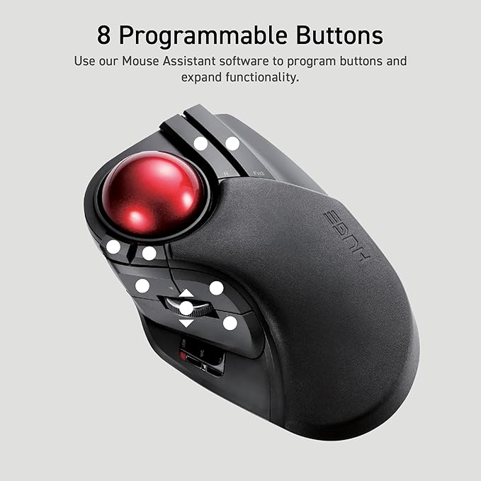 ELECOM HUGE Trackball, 2.4GHz Wireless USB, Index Finger Control, Customizable - Image 9