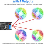 ESP32 WLED LED Strip Controller 4 Channel Outputs 15A Fuse Link TI Level - Image 2