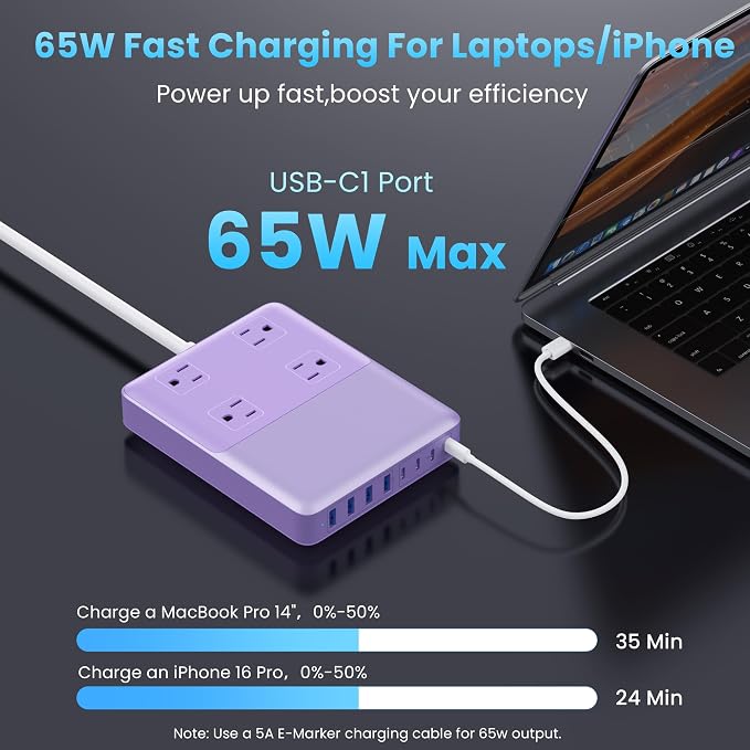 12-in-1 Charging Station USB C Power Strip - Image 4