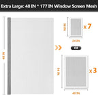 Window Screen Door Repair Kit, Durable Fiberglass Mesh Roll - Image 2
