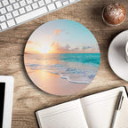 Round Mouse Pad, Beach Customized Premium-Textured Mouse Mat, Washable Mousepads - Image 5