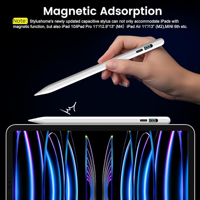 Stylus Pen for iPad M3/M4/9/10th Generation, LED Display Fast Charge Pencil - Image 5