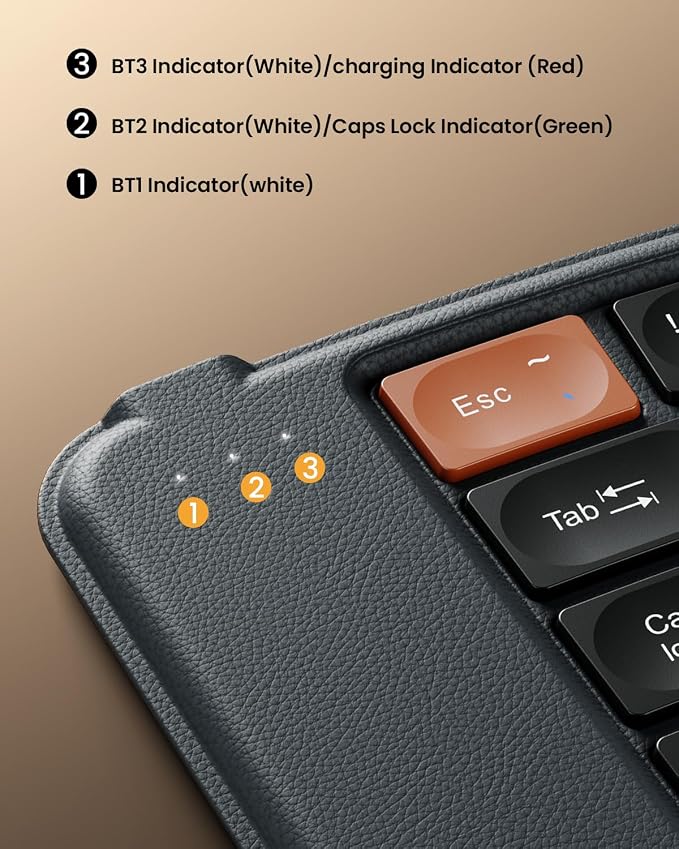 ProtoArc Ergonomic Foldable Keyboard, XK03 Split Folding Bluetooth Keyboard - Image 5