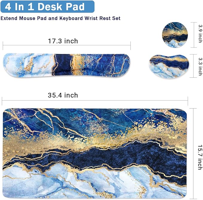 Ergonomic Large Mouse Pad and Keyboard Wrist Rest, Desk Pad - Image 3