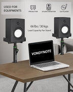 Set of 2 Dual Side Clamping Studio Monitor Stands Short Desktop Clamp Speaker - Image 7