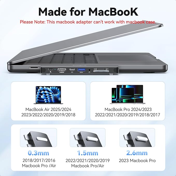 USB C Hub Adapter for MacBook Pro Air 2025-2016 Docking Station for MacBook M4 - Image 8