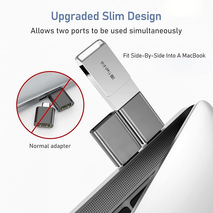 Basesailor USB C to USB Adapter 3 Pack, USBC Male to A Female 3.0 OTG MacBook - Image 3
