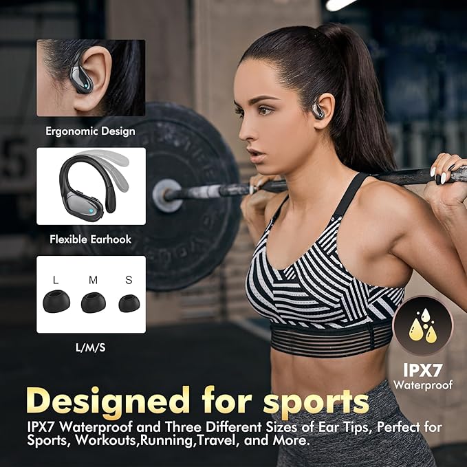 HAOYUYAN Wireless Earbuds, Sports Bluetooth Headphones, 80Hrs Playtime Ear Buds - Image 5