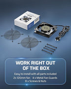 DEWENWILS 2 Pack 120V AC Fan, Waterproof Exhaust Fan 120mm, 13W 2800RPM 60CFM - Image 2