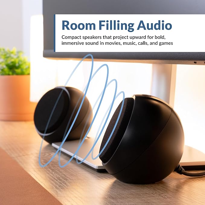 Cyber Acoustics USB-Powered 2.0 Speakers – Modern 2.0 USB C or A Computer - Image 3