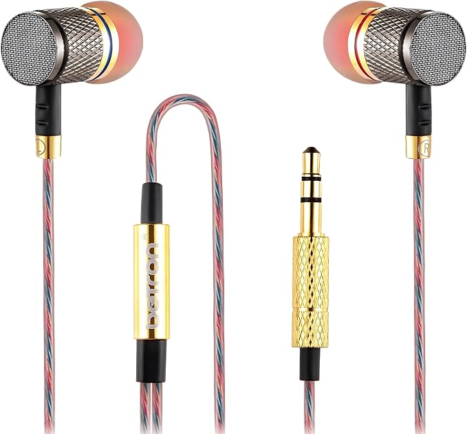 Betron YSM1000 Earphones in Ear Headphones Wired 3.5mm Jack Tangle-Free Cable by Betron