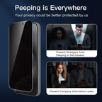 NEW'C 3 Pack Privacy for iPhone 15 Pro Screen Protector, Anti-Spy Tempered - Image 4