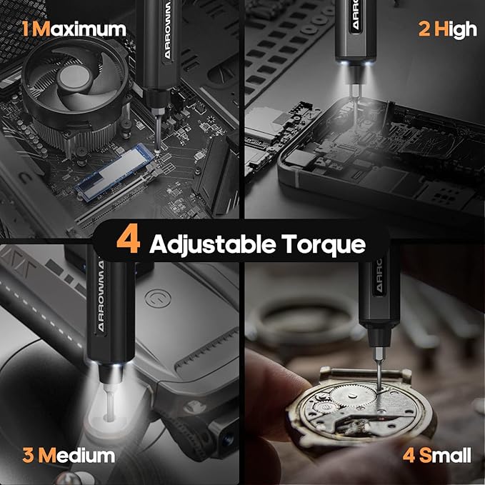 AM ARROWMAX Electric Screwdriver, Precision Screwdriver w/ 34 Magnetic Bits - Image 4