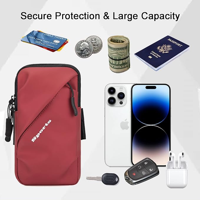 Cell Phone Holder Arm Band, Small Crossbody Shoulder Holsters Bag - Image 3