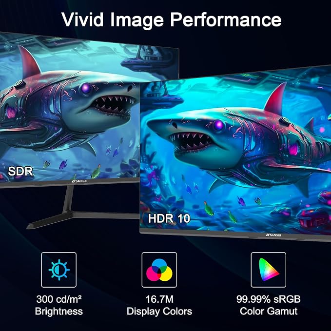 SANSUI 24 inch Monitor, IPS Display FHD Computer Monitor, 100Hz Monitor VESA - Image 4