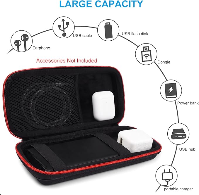 Power Bank Hard Travel Case Medium Compatible RAV Power 26800/20100/20000mAh - Image 5