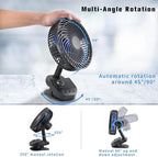 ATEngeus 4 in1 USB Fan, 8” Clip Fan, 10000mAh Rechargeable Table Fan, 5 Speeds - Image 4