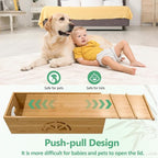 Bamboo Cable Management Box, Extra Large Cord Organizer Box, Power Strips Hider - Image 6