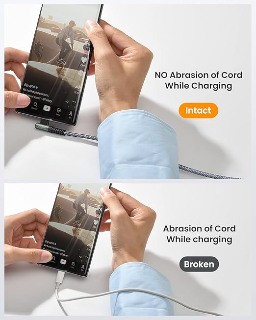 AINOPE 2-Pack USB to USB C Cable 3.1A Fast Charge, Right Angle Type C Charging - Image 7