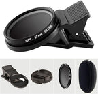 52mm CPL Phone Camera Lens, Universal Phone Camera Polarizer Filter Clip-On by VLUOO