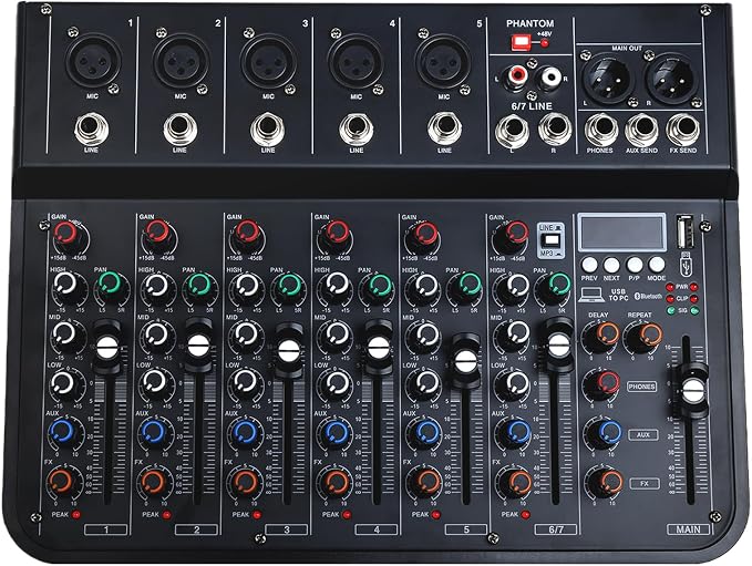 7 Channel mixer, DJ Mixer Board - Image 8