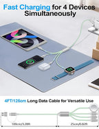 4-in-2 Charging Cable for Apple Watch Charger/Samsung/iPhone Charger, - Image 3