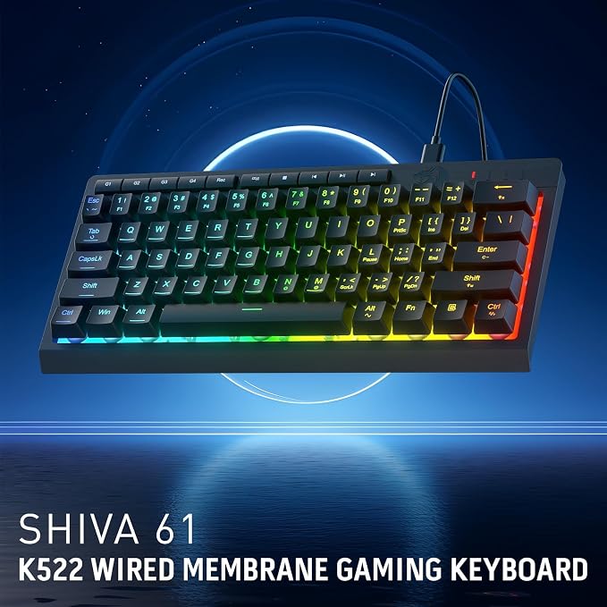 Redragon K522 60% Wired RGB Membrane Gaming Keyboard, Compact 61 Keys Linear - Image 9