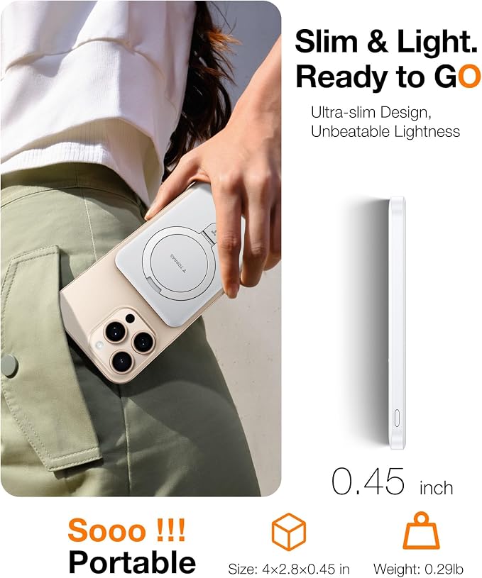 TORRAS 0.45" Slim Magnetic Portable Charger Power Bank - Image 4