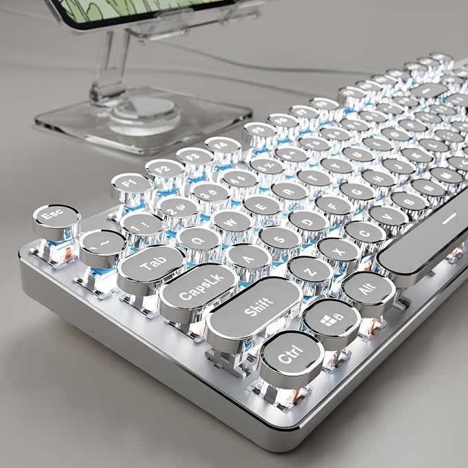 EWEADN TK100 Typewriter Style Wired Mechanical Keyboard, 104 Keys Aesthetic by SEUNKWANG