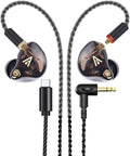 Vibes 201C Wired Earbuds in-Ear Headphones, USB C to 3.5mm Adapter & Braided by AudiovanceHeadphones