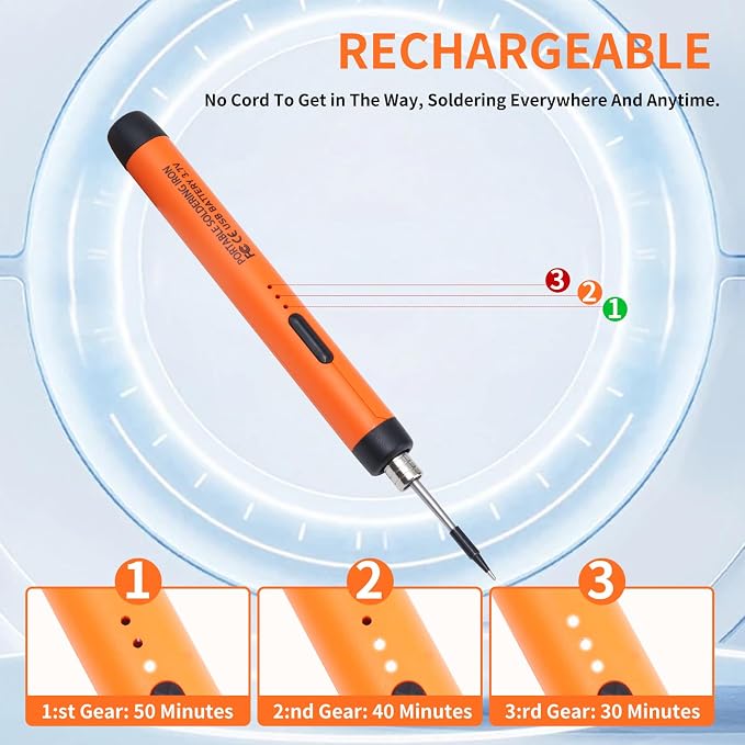 Rechargeable Soldering Iron Kit, 800mah USB Wireless Electric Soldering - Image 6