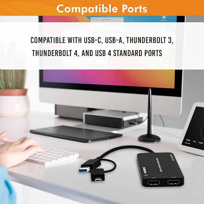 J-Tech Digital USB C to HDMI Adapter 4K 30Hz 1080P 60Hz, Dual Monitor Adapter - Image 6