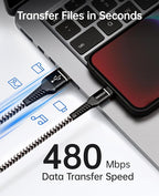 UYOUNG iPhone Charger Cable 3Pack 6FT USB to Lightning Cable Nylon Braided - Image 3