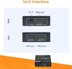 4K@60 HDMI Splitter 1 in 2 out 1X2 Powered Splitter - Image 5