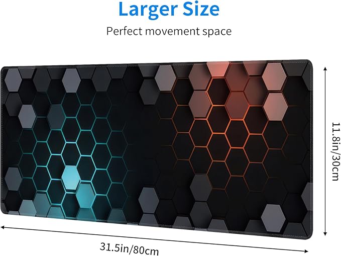 Hexagon Honeycomb Large Mouse Pad, Gaming Keyboard Desk Pad, Extended Mouse Mat - Image 3