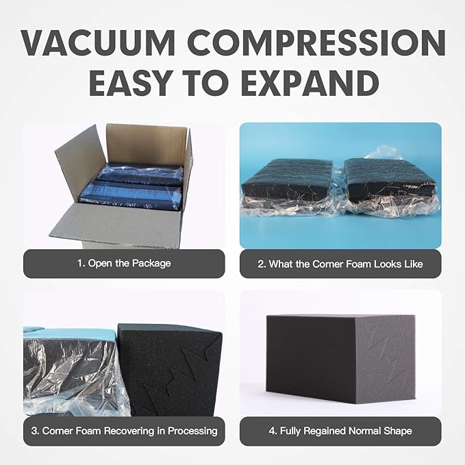 8 Pack - Bass Traps Acoustic Foam Corner, High Density and Fire-Proof Bass - Image 5