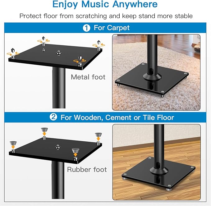 PERLESMITH Universal Floor Speaker Stands 26 Inch - Image 5