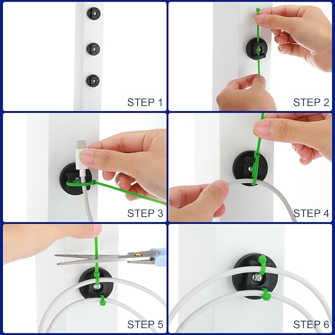 Yookeer 40 Pcs Magnetic Zip Tie Mount Base Black Magnetic Cable Clips Wire - Image 7