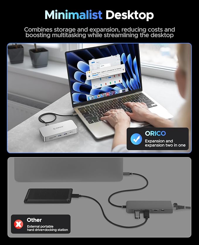 ORICO 1 TB External SSD Docking Station, SSD Expansion + Hub Extension - Image 5