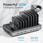 Unitek USB C Charging Station for Multiple Devices Apple, 120W 6 Port Charging - Image 2