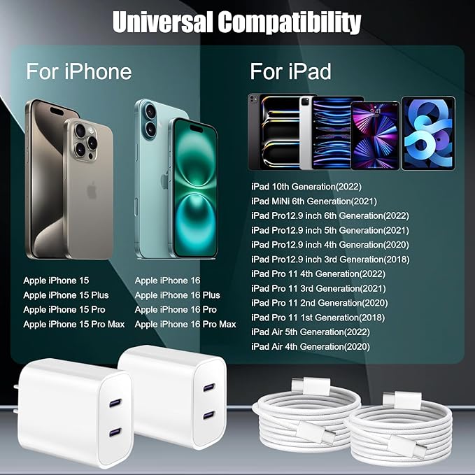 iPhone 16 15 Charger Fast Charging, 6FT Woven USB C Charger Fast Charging Cord - Image 3